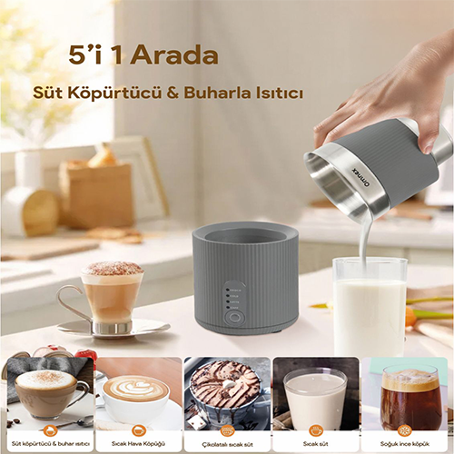 Omnex Swifo Max Süt Köpürtücü 350ml , Sıcak & Soğuk Köpük, Çikolata ve Süt Isıtıcı - 3